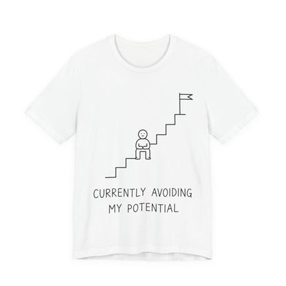 Currently Avoiding My Potential Tee | Funny Minimalist Shirt