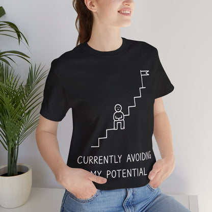 Currently Avoiding My Potential Tee | Funny Minimalist Shirt