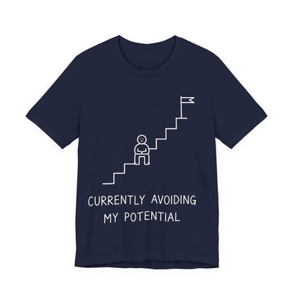 Currently Avoiding My Potential Tee | Funny Minimalist Shirt